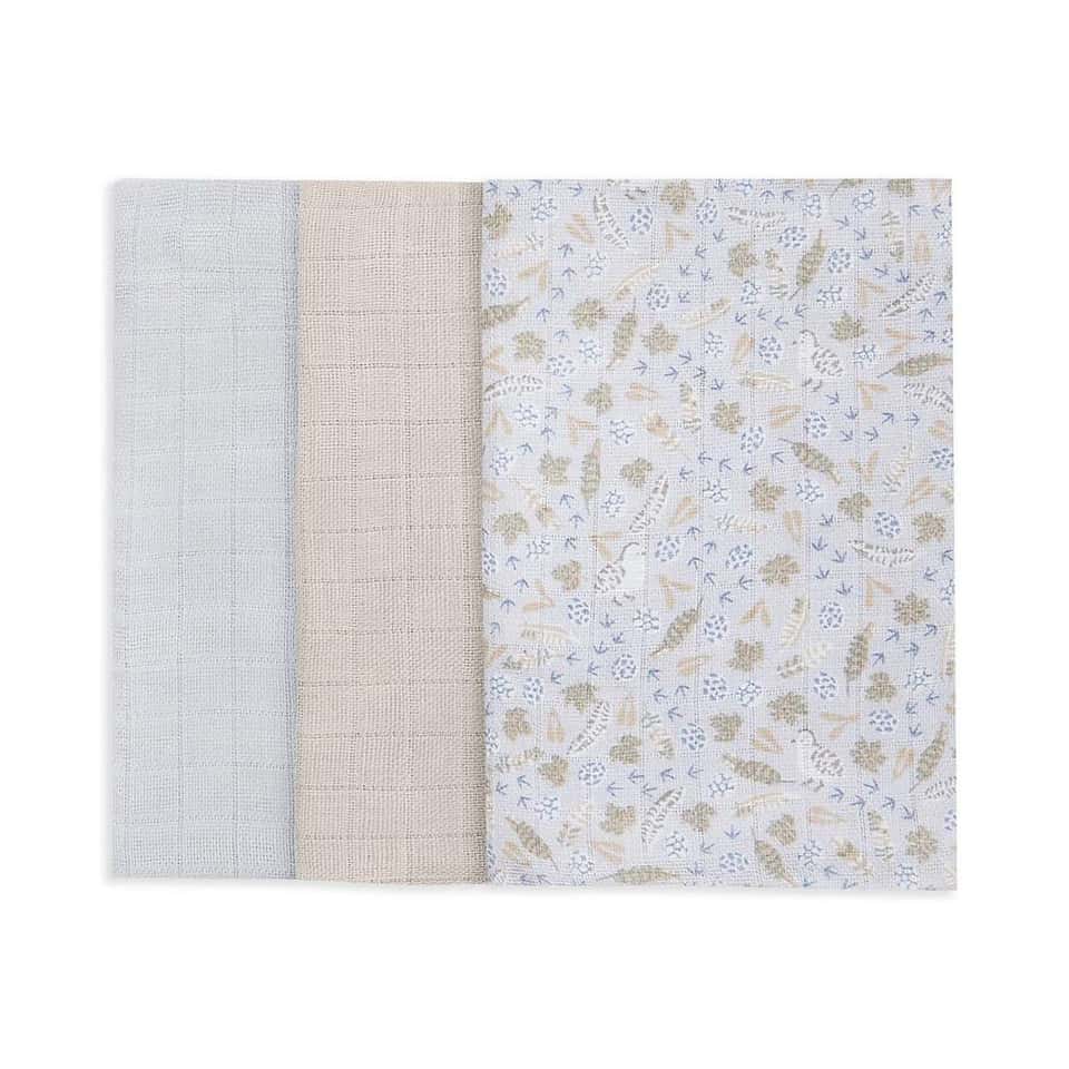 Organic Baby Muslin Squares Set Of 3 - Nature Trail 圖片