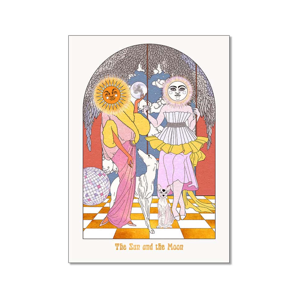 'The Sun and the Moon' Celestial Boho Style Art Print image