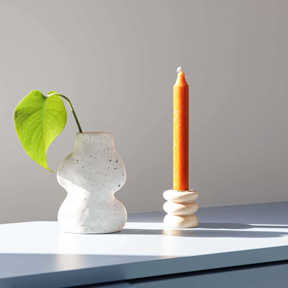 Fluxo Ceramic Vase -  Small White image