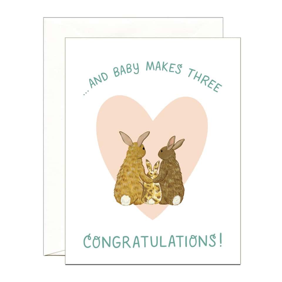 Bunny Makes Three Baby Card image