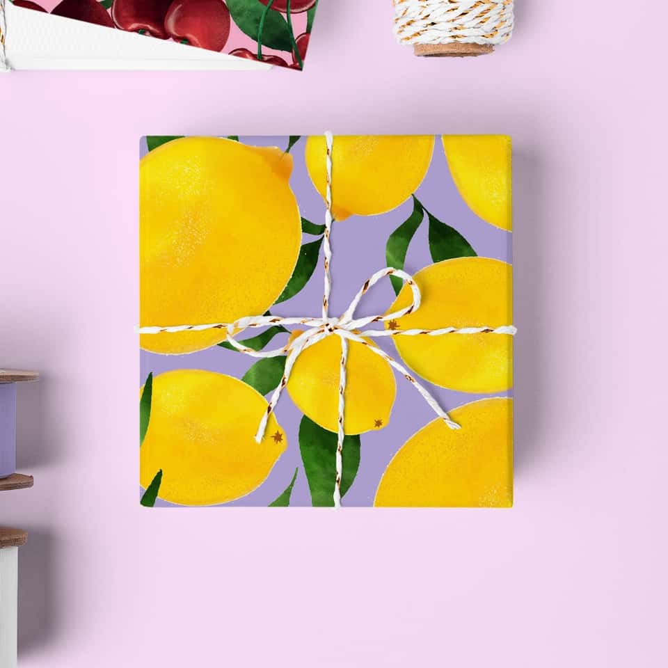 Lemon Gift Wrap Sheet | Wrapping Paper | Craft Paper image
