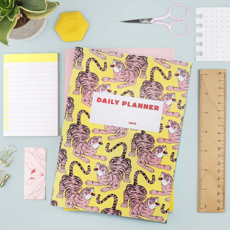 Tiger Daily Planner | Wild Cat Stationery | Undated Planner image