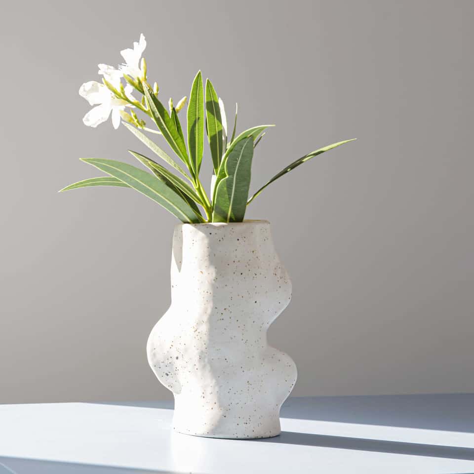 Fluxo Ceramic Vase -  Medium White 圖片