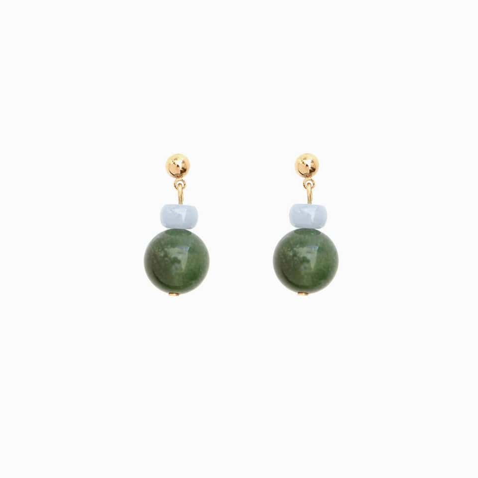 Greenwich Bead Earrings (Forest Green) 圖片