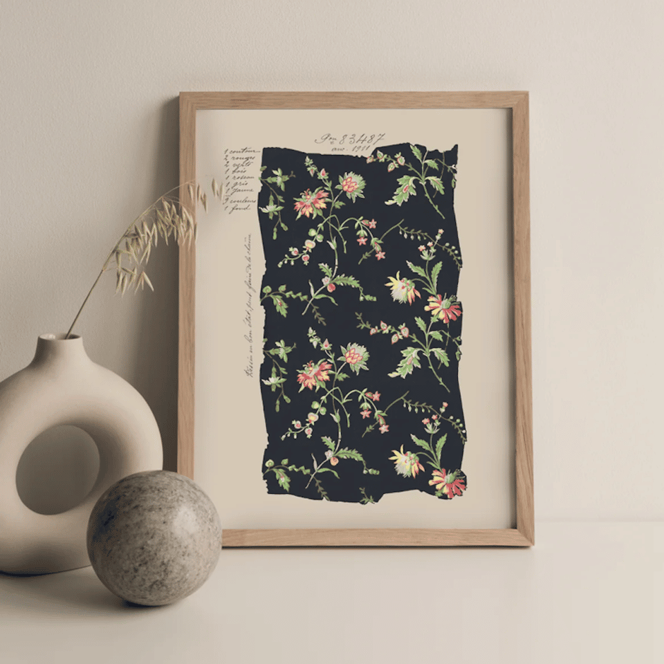 Midnight Blooms Print - A4 image