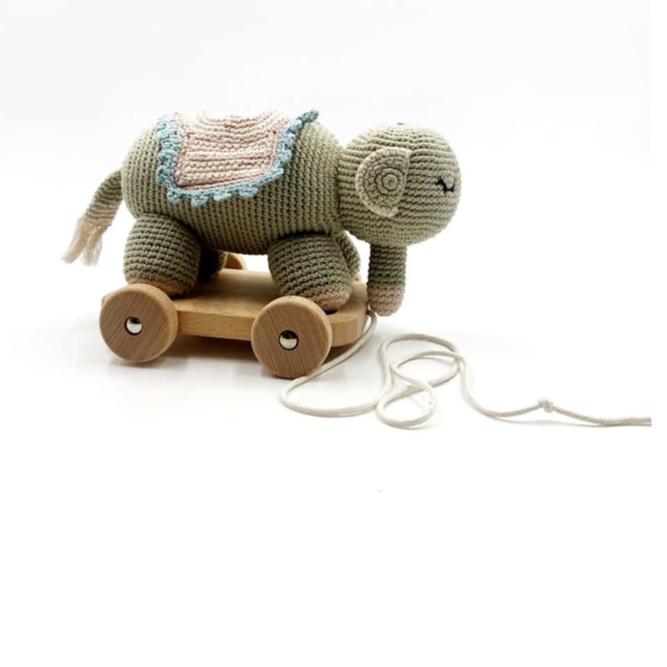 2 In 1 Pull Along Toy Elephant Teal 圖片