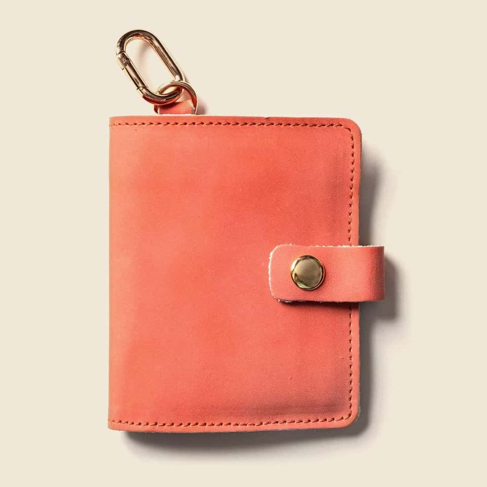 Wallet With Snap And Key Ring - Salmon Pink image
