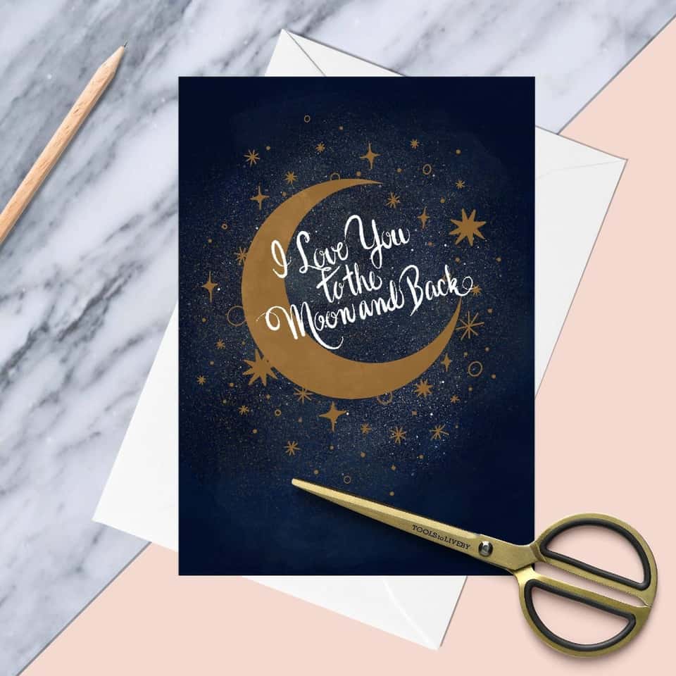 Love You To The Moon and Back Greetings Card image