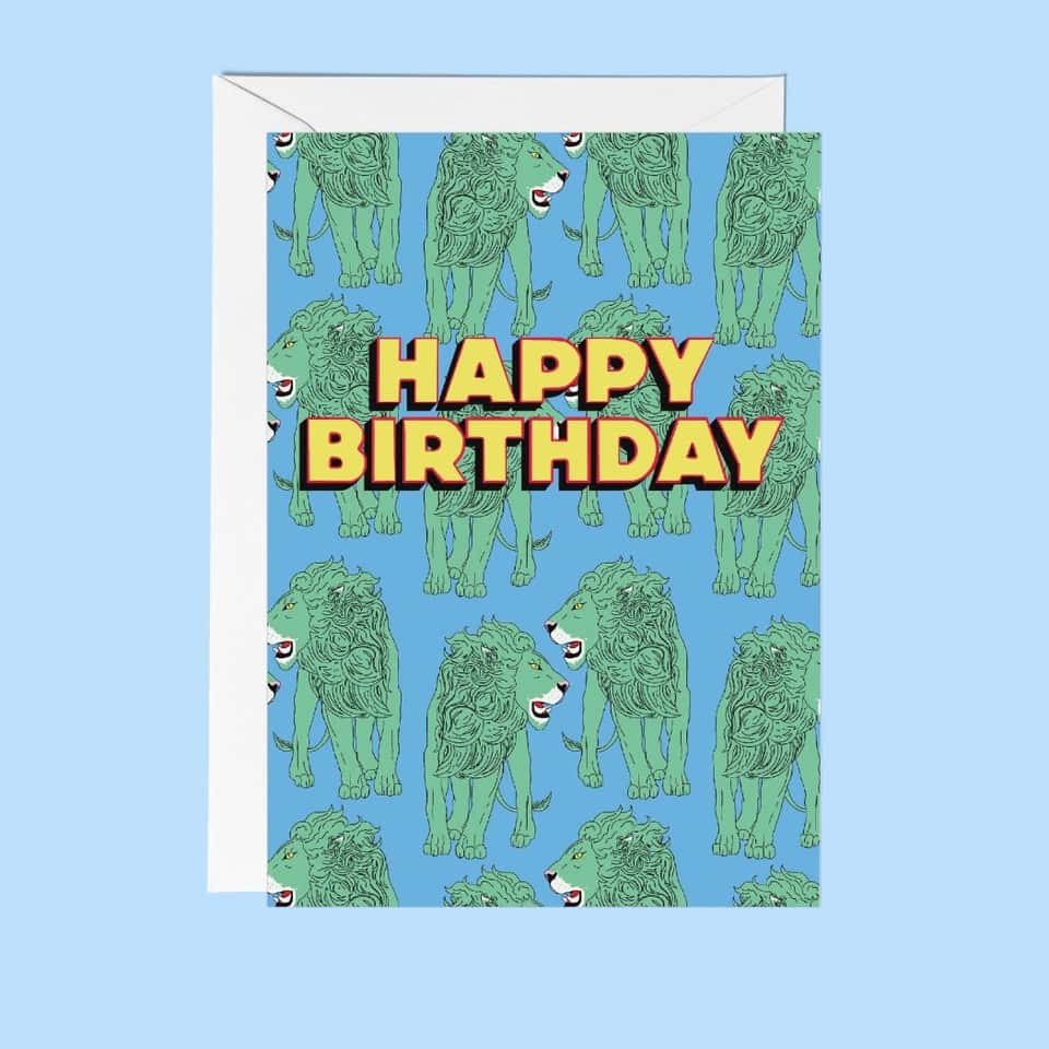 Happy Birthday Lion Greeting Card | Unisex Birthday | Cards image