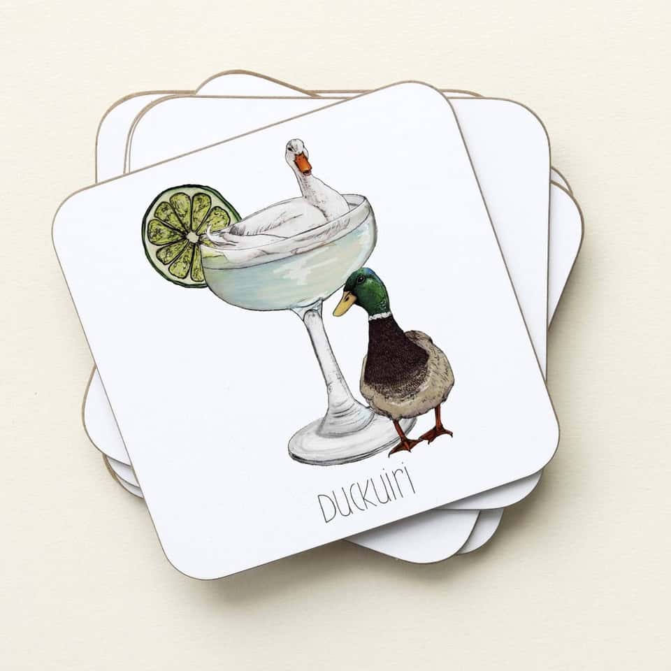 Duckuiri Drinks Coaster | Cork Coaster | Funny Coaster image