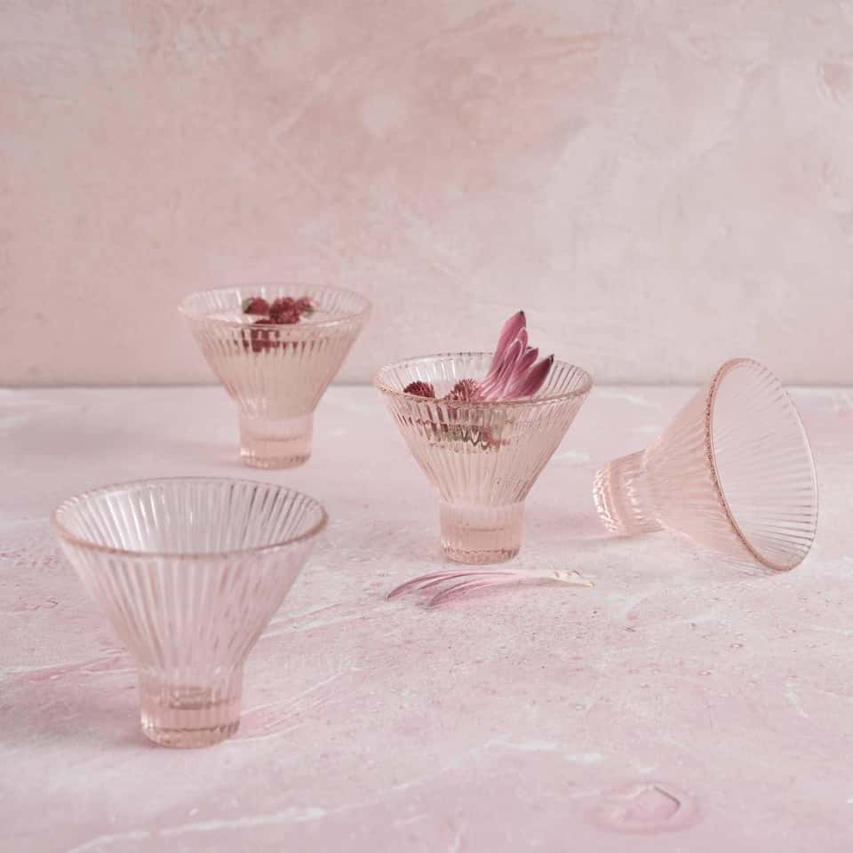 Pressed Pink Martini Glasses - Set Of 4 image