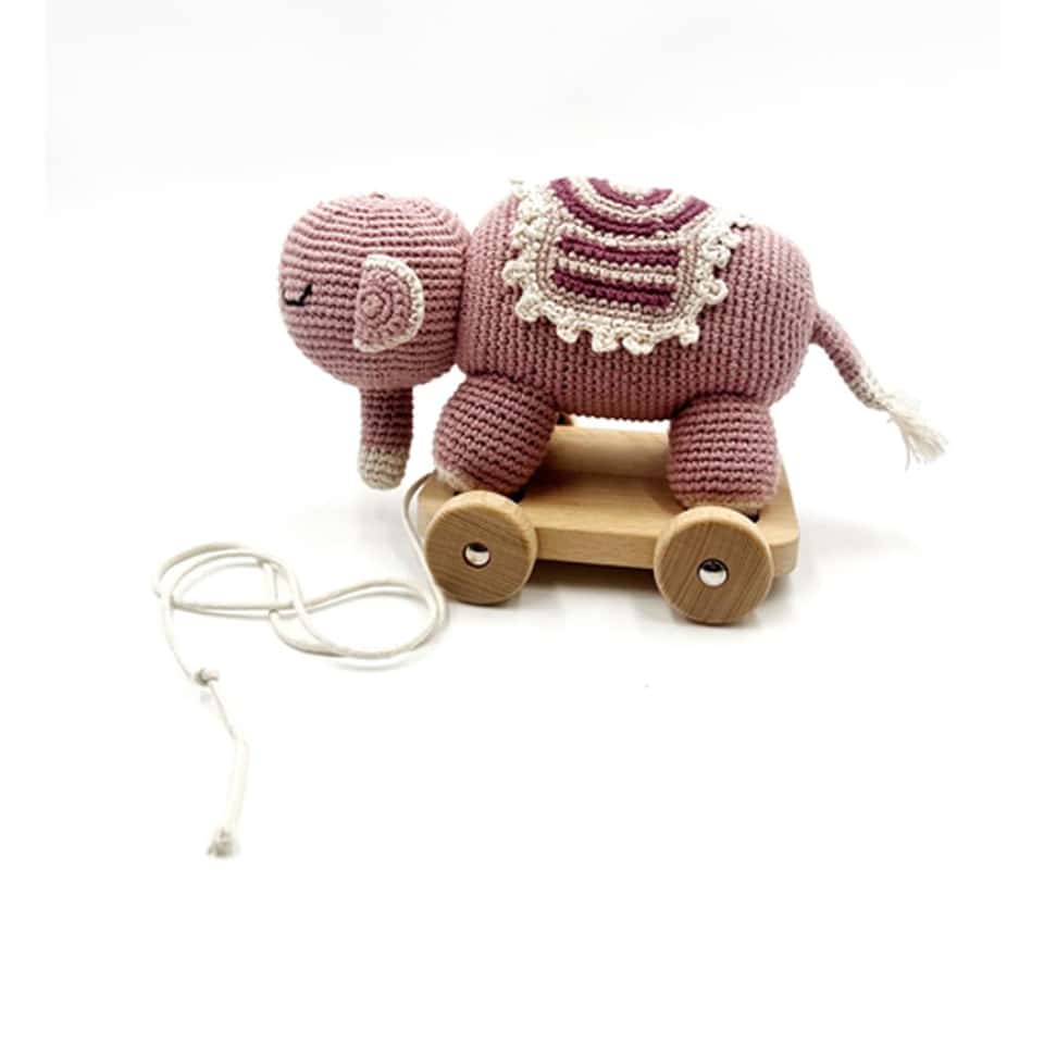 2 In 1 Pull Along Toy Elephant Pink image