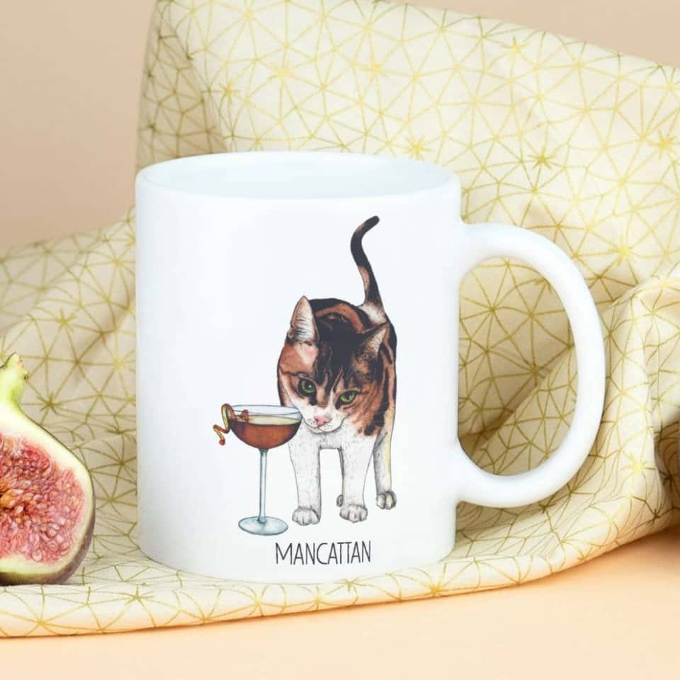 Mancattan Mug | Cat Coffee Mug |  Ceramic Mug | Cocktails image