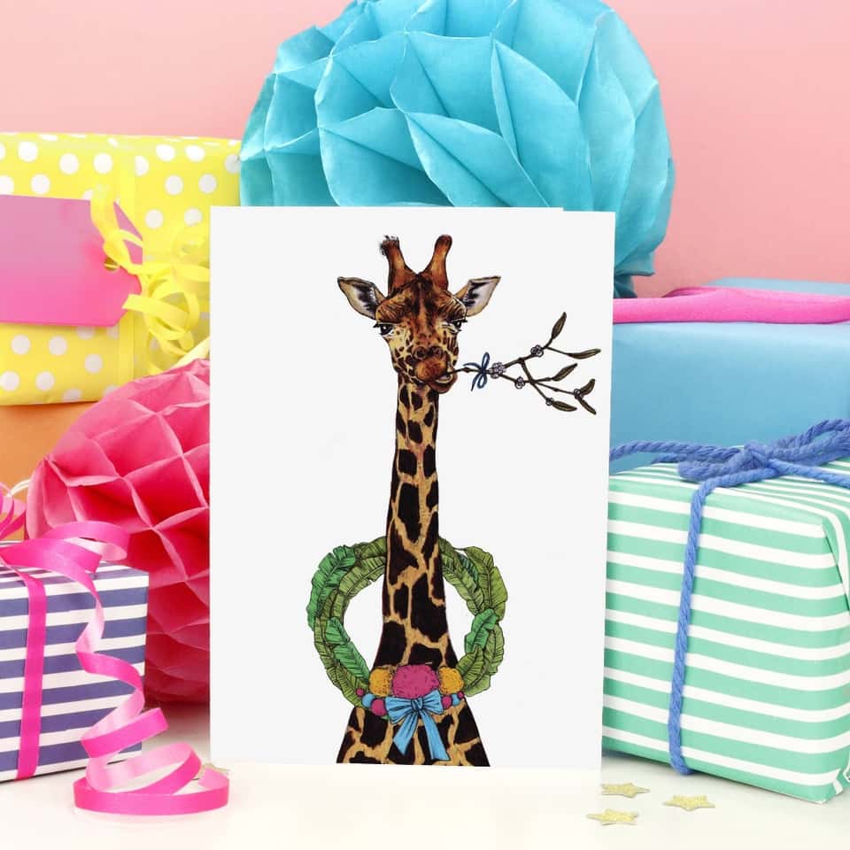 Giraffe Christmas Card | Festive Fiesta | Funny Xmas Card image