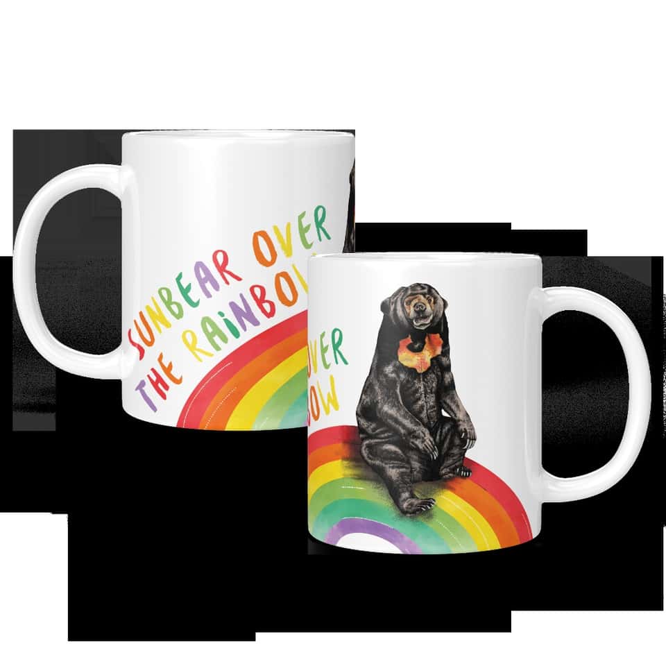 Sun Bear Over the Rainbow Mug | Pride Mug | Bear Coffee Mug image