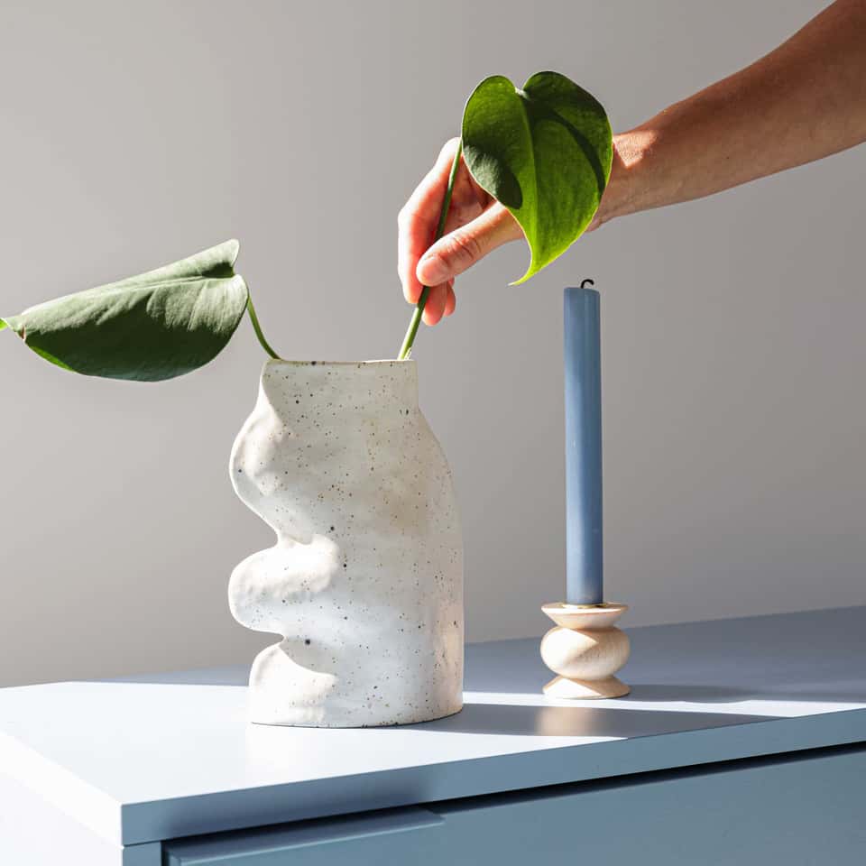 Fluxo Ceramic Vase -  Large White image