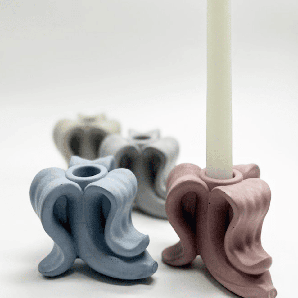 Banana Concrete Candle Holder image