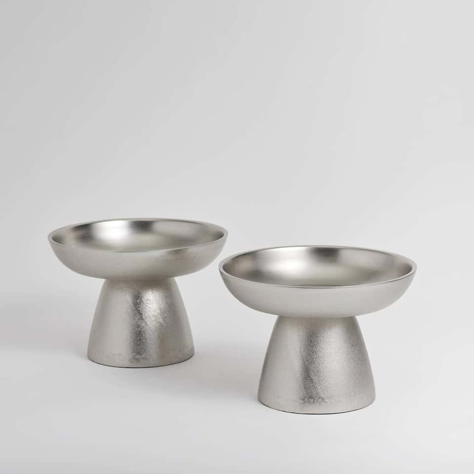 Nickel Small Pedestals - Set Of 2 image