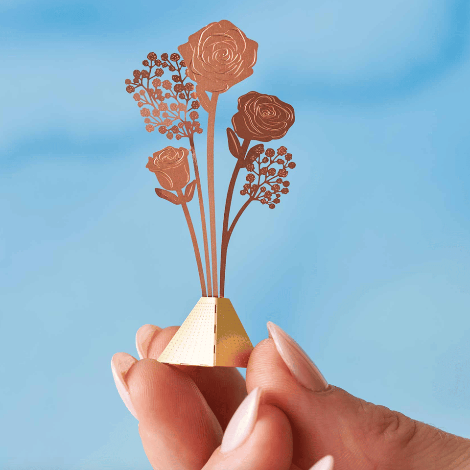 Rose Tiny Bouquet - Copper or Brass image