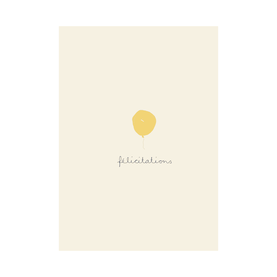 Card – Félicitations – Yellow Balloon image