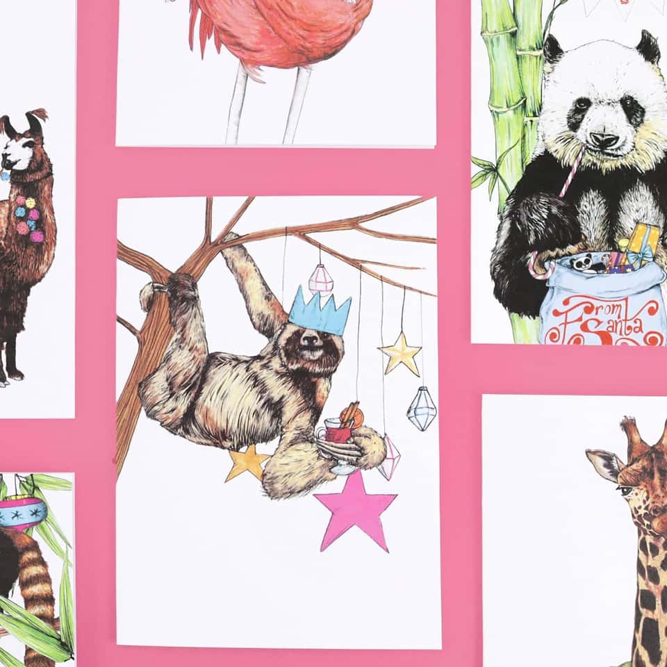 Cute Sloth Christmas Card | Festive Fiesta | Funny Xmas Card image