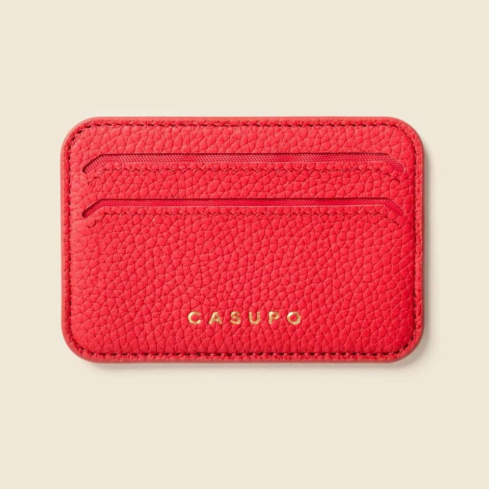 Mag Safe Leather Wallet With Rfid - Red image