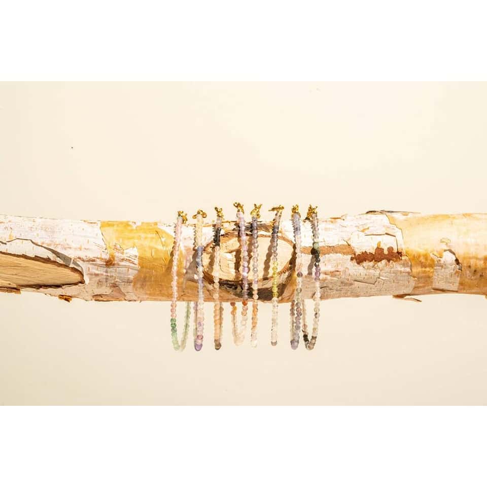 Ombré Crystal Gemstone Stacking Bracelets - 14K Vermeil 圖片